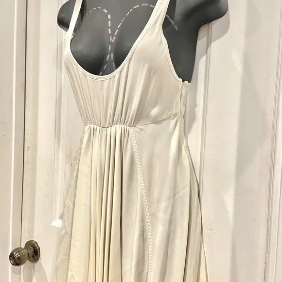 Prada | Dresses | Prada Cream Draped In Front Midi Dress | Poshmark
